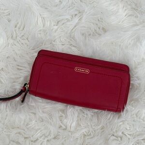 Coach Cherry Red Leather Women's Wallet